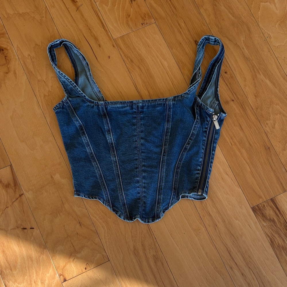 denim bustier